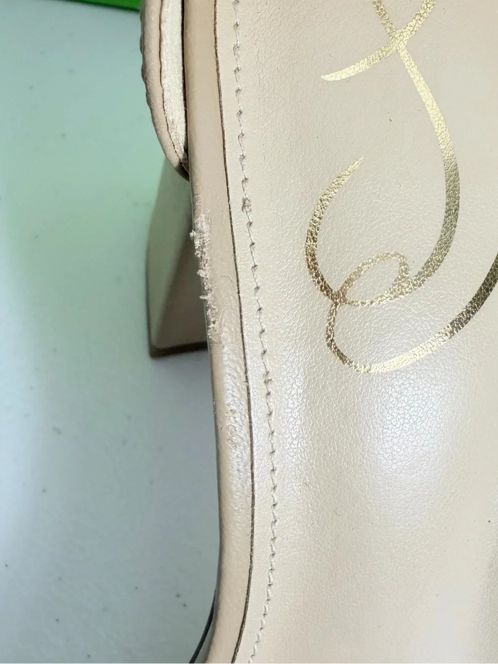 Sam Edelman Daniella Block Heel Sandal 8M Soft Beige Nude Leather Matte
